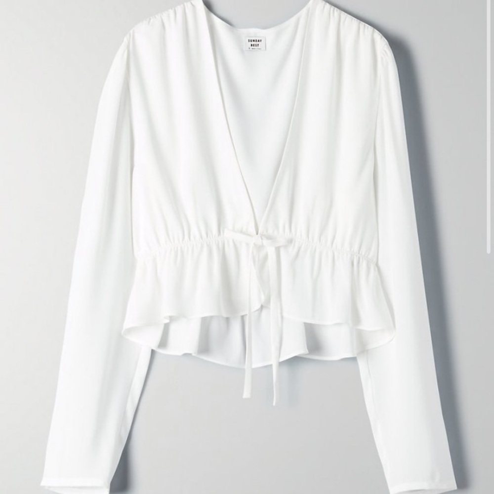 Sunday Best Tie Front Blouse